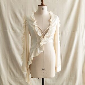 Atoir Cream Ruffle Detail Blouse